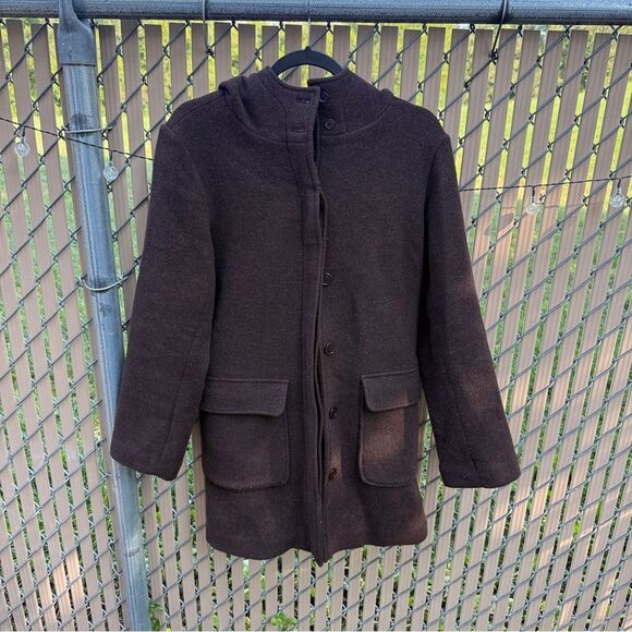 American Eagle Outfitters Brown & Orange Wool Lining Womens Hooded Jacket Size M - Picture 1 of 9